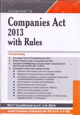 Full Download Companies Act 2013 with Rules (Paperback Pocket Edition) (2016 Edition) - Editor | ePub