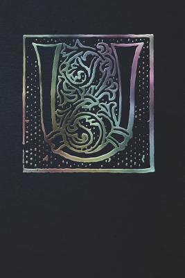 Read Online Notebook: Art Nouveau Initial U - Multi Color on Black - Lined Diary / Journal -  file in ePub