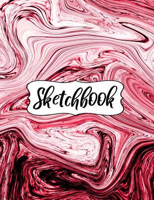 Read Online Sketchbook: Red Marble Sketch Book with Blank Pages to Draw and Doodle in - Christmas Present, Mother's Day or Birthday Gift for Girls Teens Kids Women Men (130 Pages 8.5 X 11) - Paige Martin | ePub