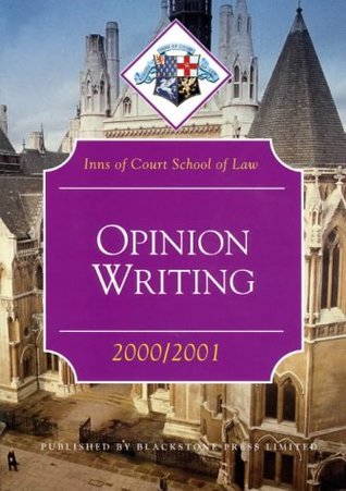 Download Bar Manual: Opinion Writing: 2000/2001 (Bar Manuals) (Inns of Court Bar Manuals) - Inns of Court School of Law file in PDF