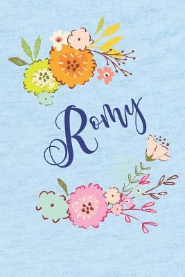 Read Online Romy: Personalized Name and Floral Design on Calm Sky Blue Pattern, Lined Paper Note Book For Girls To Draw, Sketch & Crayon or Color (Kids Teens and Adult Journal Flower Cover Books) - Janice H. McKlansky Publishing file in PDF