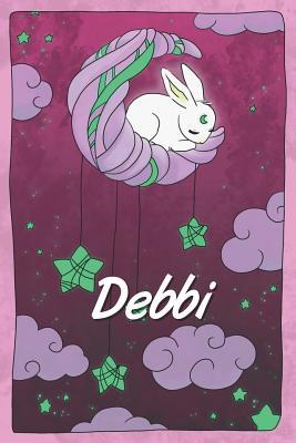 Read Debbi: personalized notebook sleeping bunny on the moon with stars softcover 120 pages blank useful as notebook, dream diary, scrapbook, journal or gift idea - Jenny Illus file in ePub