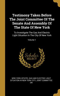 Read Online Testimony Taken Before The Joint Committee Of The Senate And Assembly Of The State Of New York: To Investigate The Gas And Electric Light Situation In The City Of New York; Volume 1 - New York (State) Gas and Electric Light file in ePub