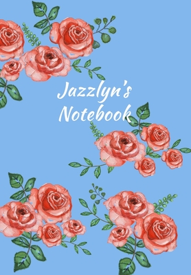 Download Jazzlyn's Notebook: Personalized Journal - Garden Flowers Pattern. Red Rose Blooms on Baby Blue Cover. Dot Grid Notebook for Notes, Journaling. Floral Watercolor Design with First Name -  | ePub